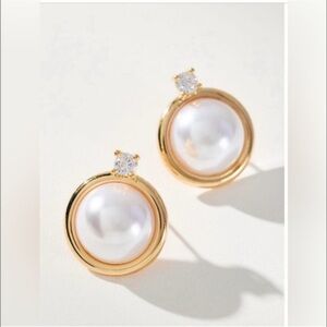 Anthropologie crystal ring Pearl pist Earring